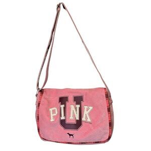 Rare VTG Y2K 2000s PINK Victoria's Secret Pink Corduroy Crossbody Messenger Bag